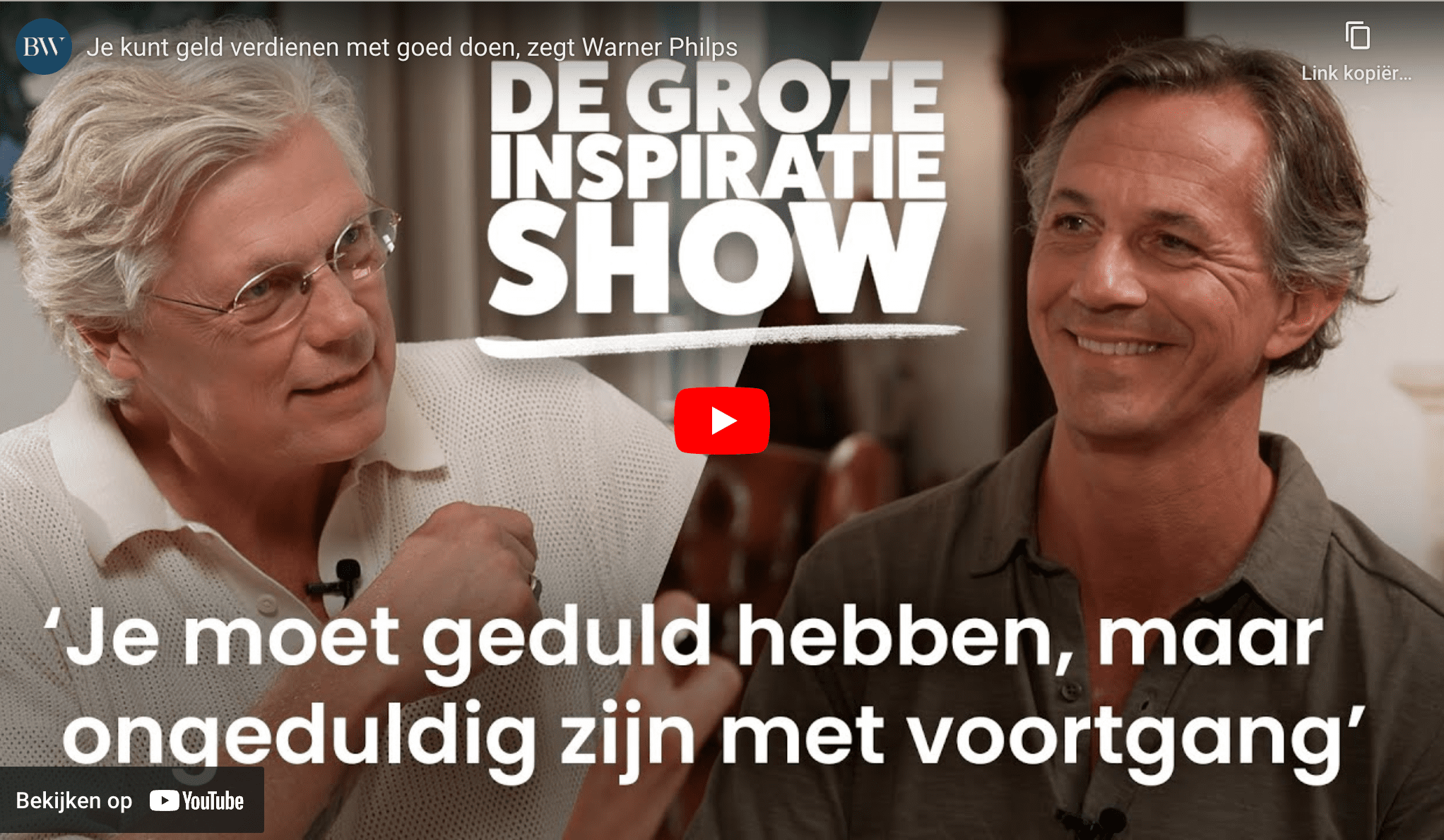Interview Warner Philips in ‘De grote Inspiratieshow’